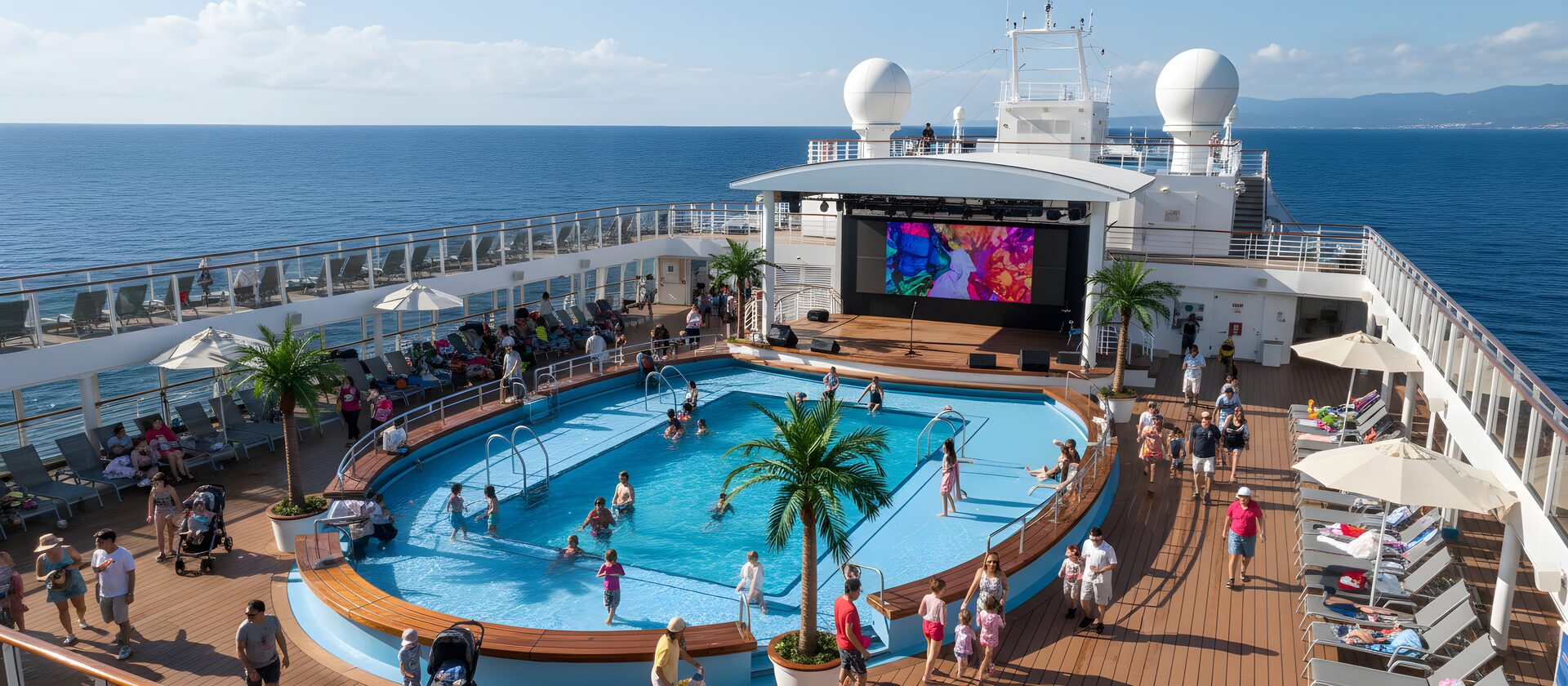 Cruise-Schiff mit Pool-Deck
